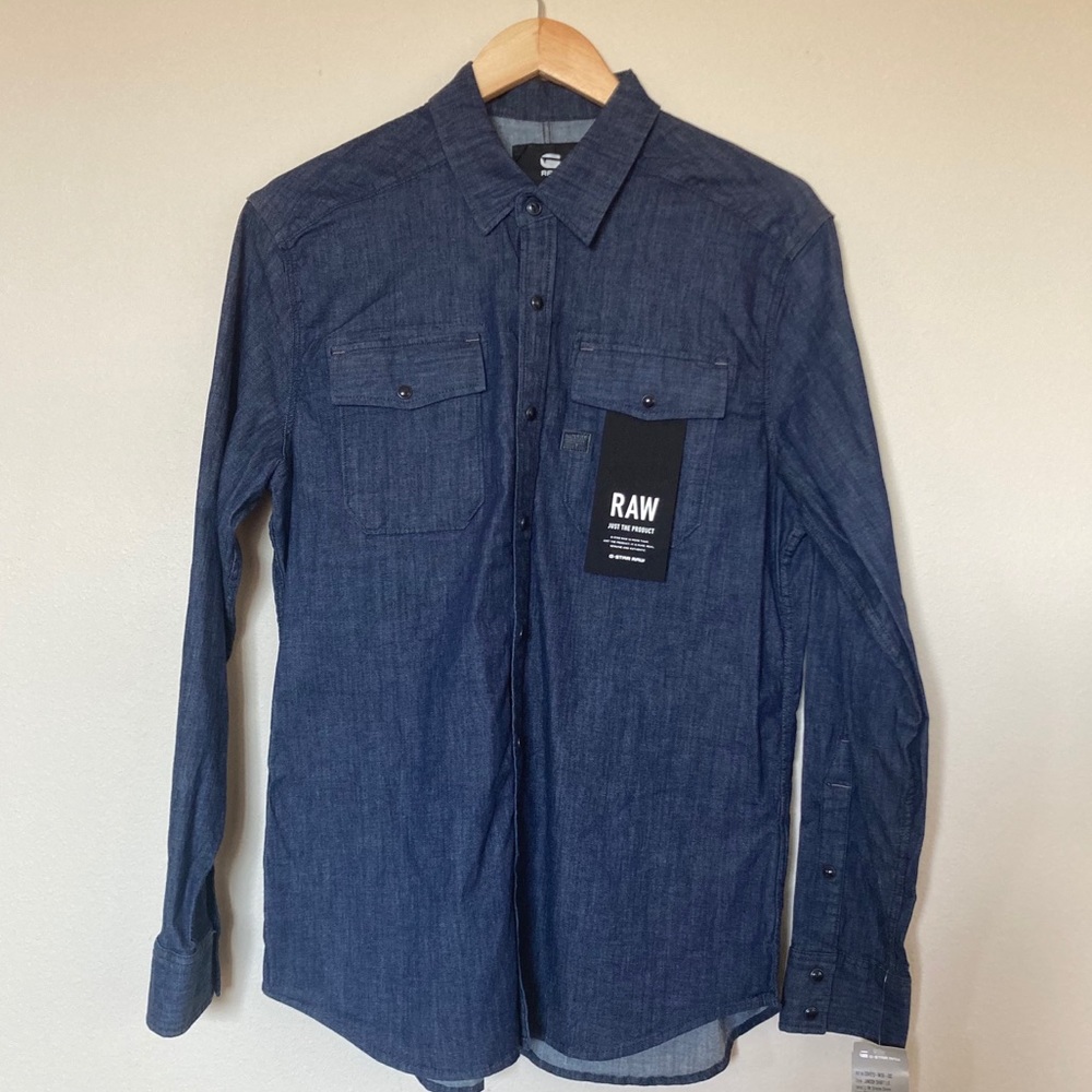 NEW 🌟 G-STAR RAW LANDOH SLIM STRETCH DENIM SHIRT - Picture 2 of 6